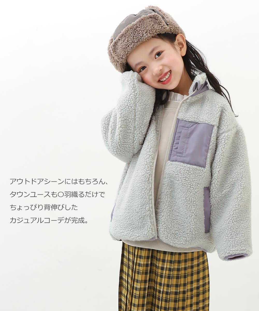 日本 devirock - 泰迪熊毛呢輕盈保暖鋪棉外套-沙杏x深灰