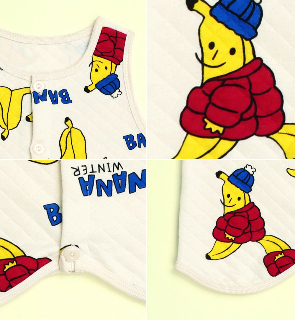 韓國 Mellisse - 韓製鋪棉保暖防踢被-毛毯香蕉