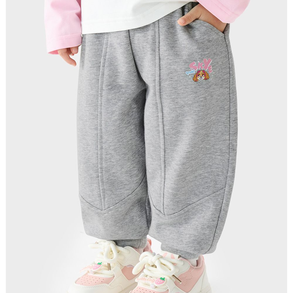 卡通汪汪隊耐磨彈性束口長褲-卡通人物天天-淺灰