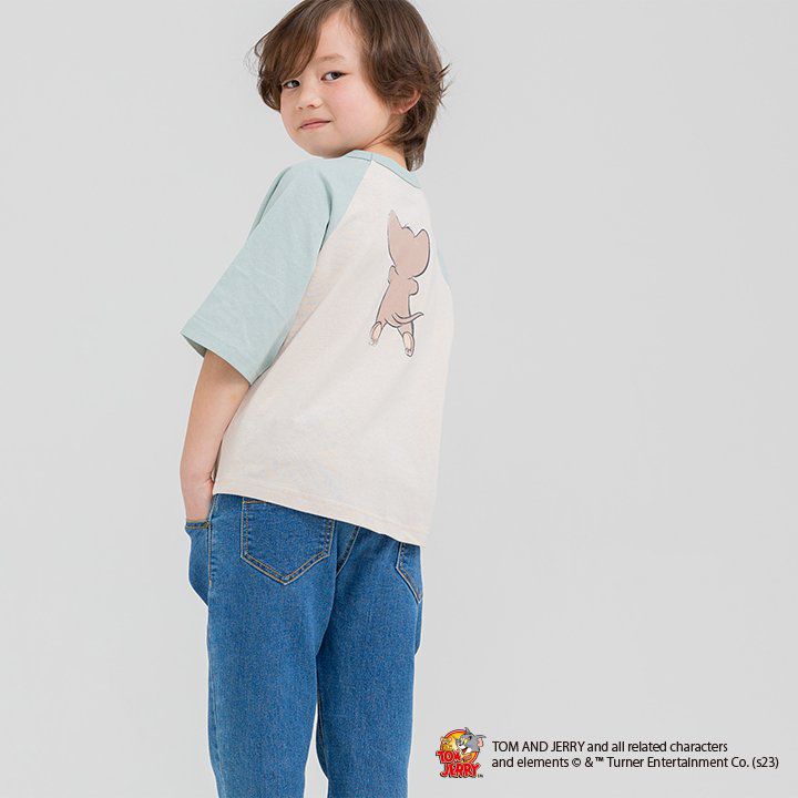 日本 Chil2 - 傑利鼠聯名 印花短袖上衣-奶油x薄荷綠