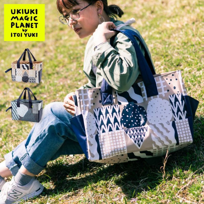 日本 IROHA - 可摺疊收納 寬底便利環保購物袋-設計款-貓咪時光 (SS(18x38x10cm))-容量4L/耐重6KG