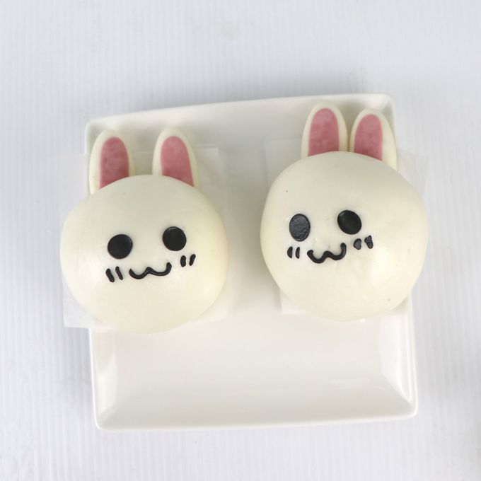 艾酷奇 - 好運兔U 造型包子饅頭組 (6入/盒裝)-粉兔(饅頭)X2、蹦兔(紅豆)X2、白兔造型包子(綠豆沙)X2-300公克±15%(50公克 X 6 ，共6入)