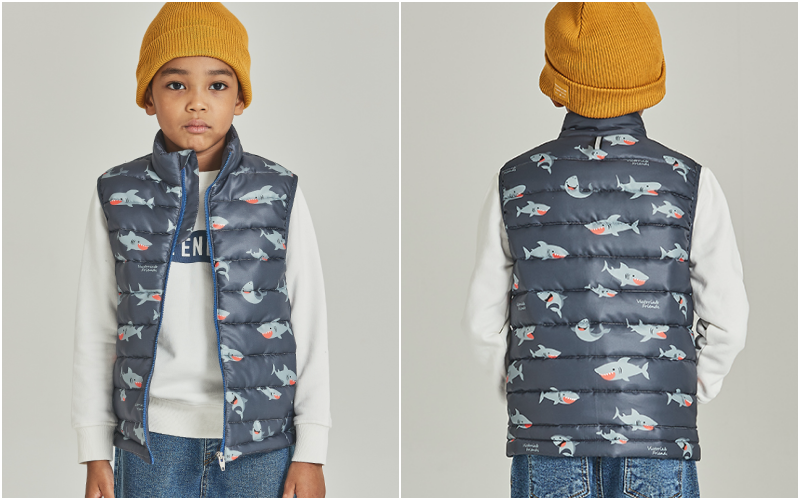 韓國 Victoria & Friends - 輕量鋪棉保暖背心-咖啡駱馬