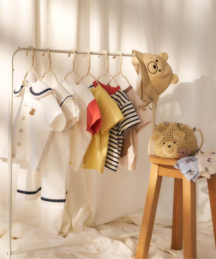 日本 apres les cours - 超萌小熊聯名特色刺繡短袖上衣-海軍熊-黃