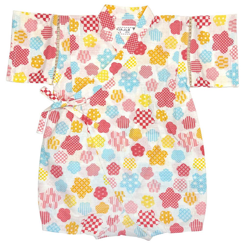 甚平包屁衣-淺白色