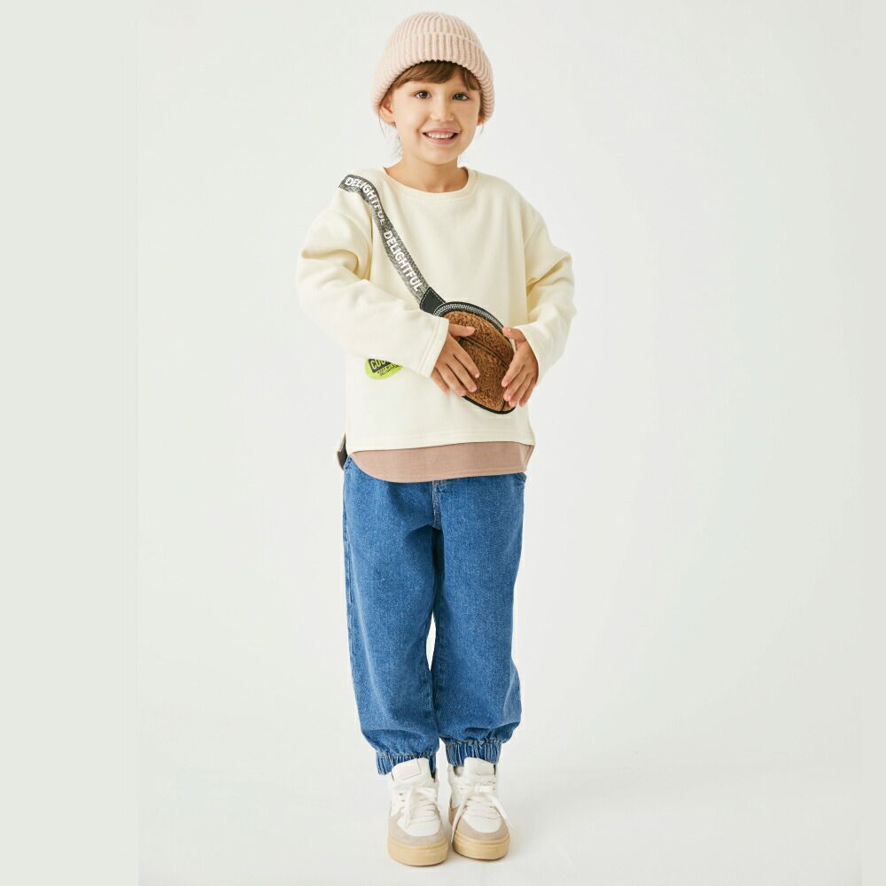 日本 evercloset - 絨毛小包裏起毛長袖上衣-象牙白