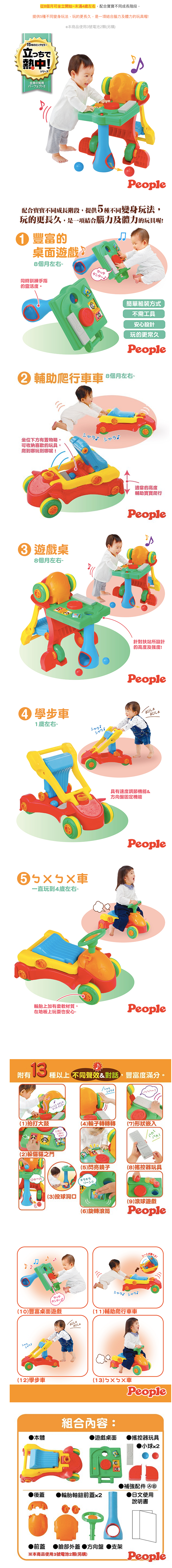 日本 People - 5合1變身學步車