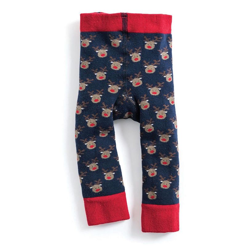 英國 JoJo Maman BeBe - 嬰幼兒內搭褲/保暖襪-滿版馴鹿