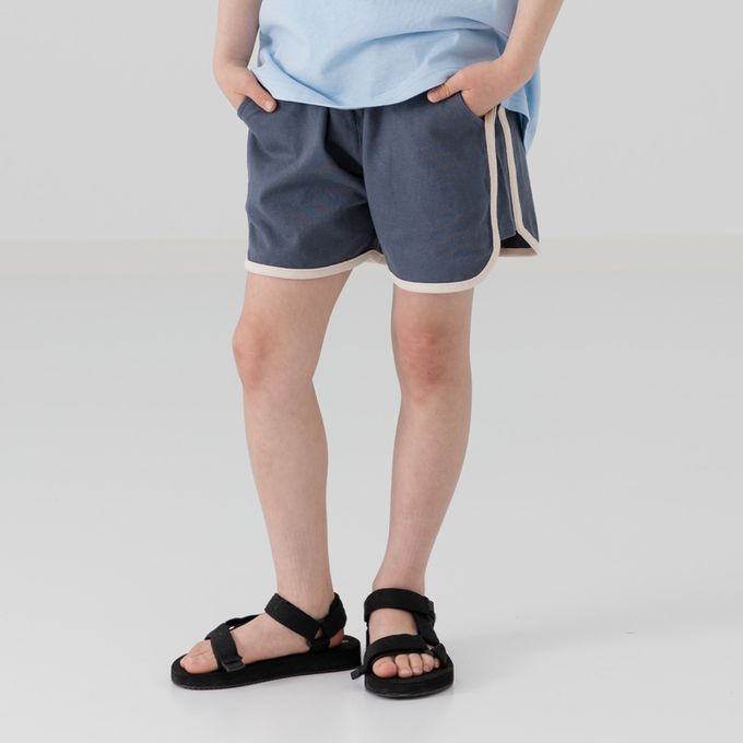 日本 Chil2 - 純棉運動風俏皮滾邊短褲-薄荷綠