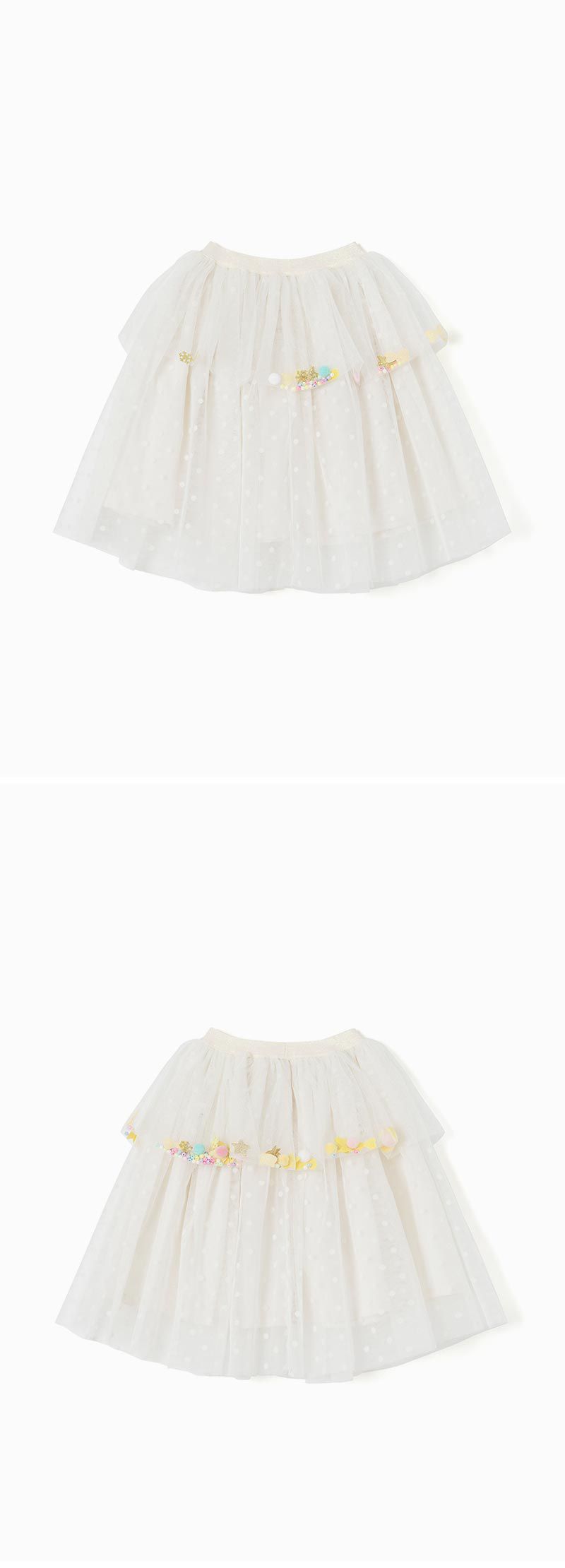 韓國 OZKIZ - 童趣網紗雙層點點裙