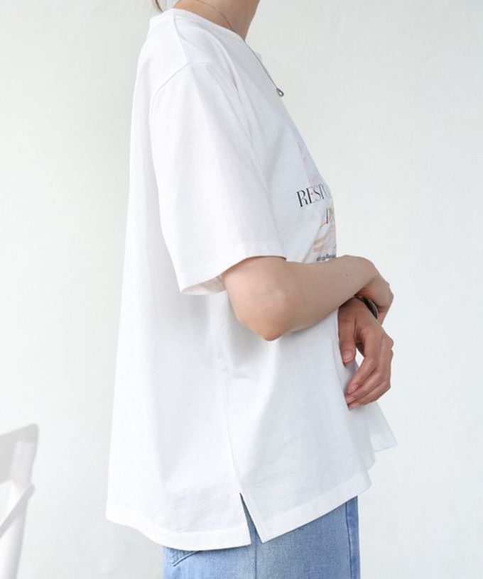 日本 Bab - 100%棉 俐落光影印花短袖T恤-黑 (M)