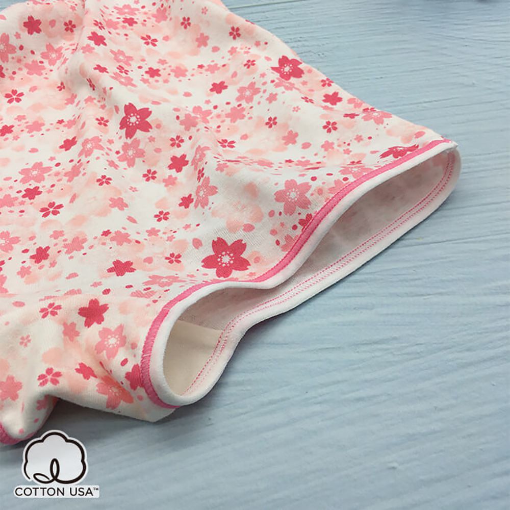 Annypepe - 女童純棉緋櫻四角褲-白 (160)