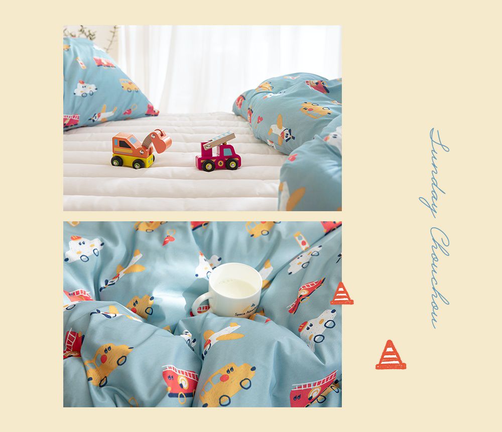 韓國 Maatila - (兒童款)可水洗M2全方位抗菌防蟎棉被-噗噗車車