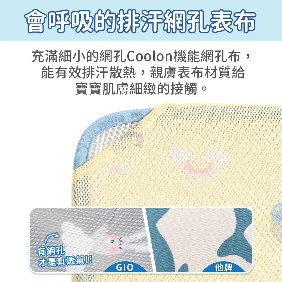 韓國 GIO Pillow - 智慧二合一有機棉超透氣排汗嬰兒床墊-水手熊藍 (XM號)