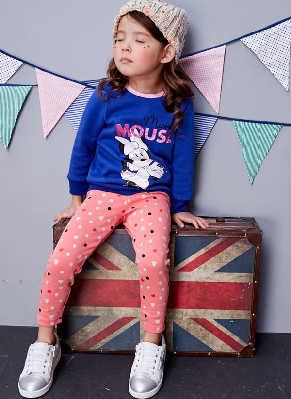 麗嬰房 Disney - baby米妮系列圓點彈力棉長褲-熱情粉