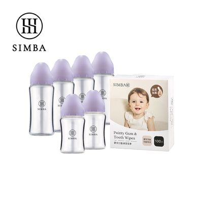 Simba 小獅王辛巴 - 新生兒蘊蜜質金口腔清潔組(寬口)-新生適用-紫芙