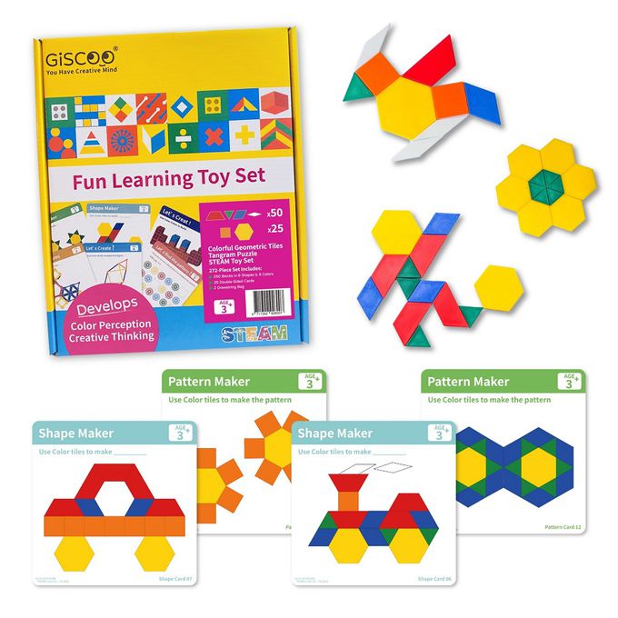 京尼教育 - 【Giscoo STEAM系列】六型六色片 益智教具組