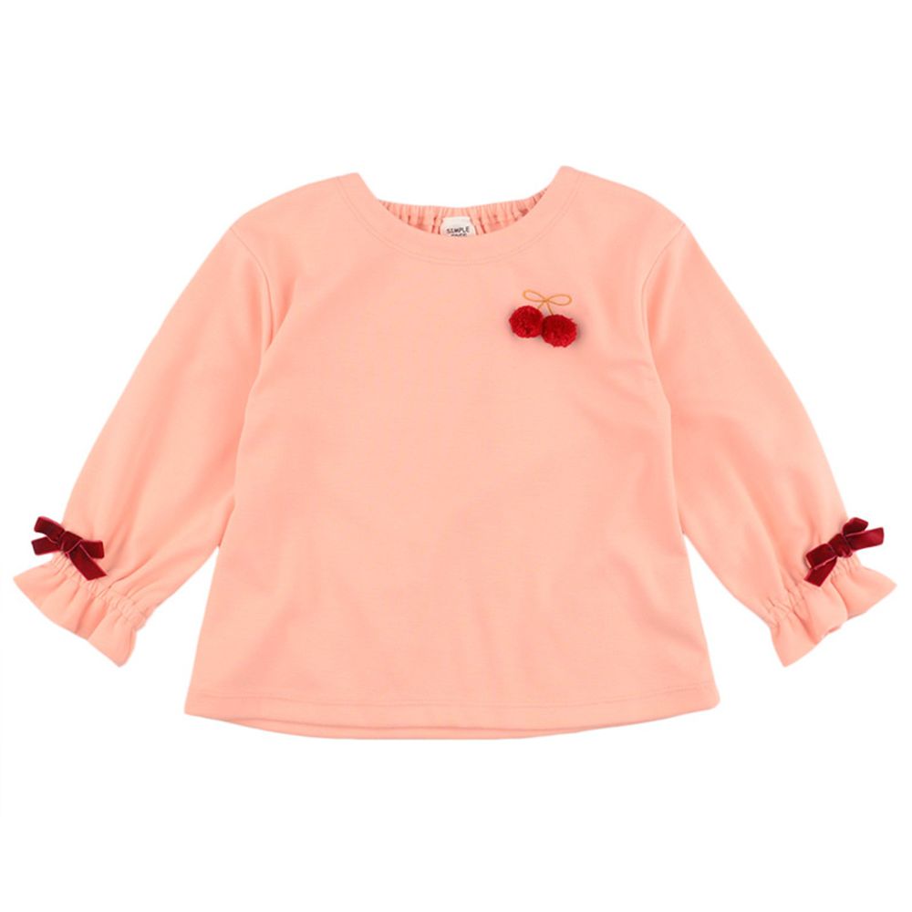 akachan honpo - 兒童糖果袖長袖T恤-粉色