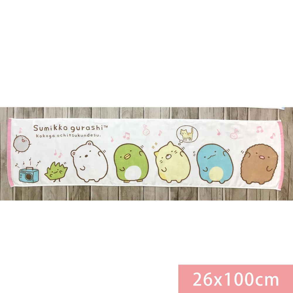 角落小夥伴 - 角落小夥伴紗布運動巾-打招呼-粉 (26*100cm)