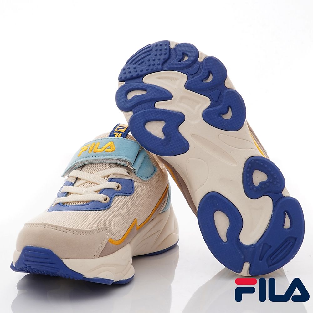 FILA - 復古老爹運動鞋款(中大童段)-運動鞋-米藍