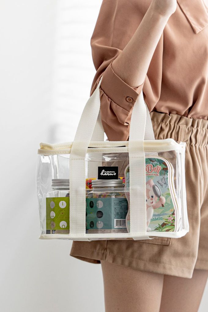 HARUhonpo 小晴天本舖 - 寶可樂收袋-好提便當袋-月球灰(透明)-M