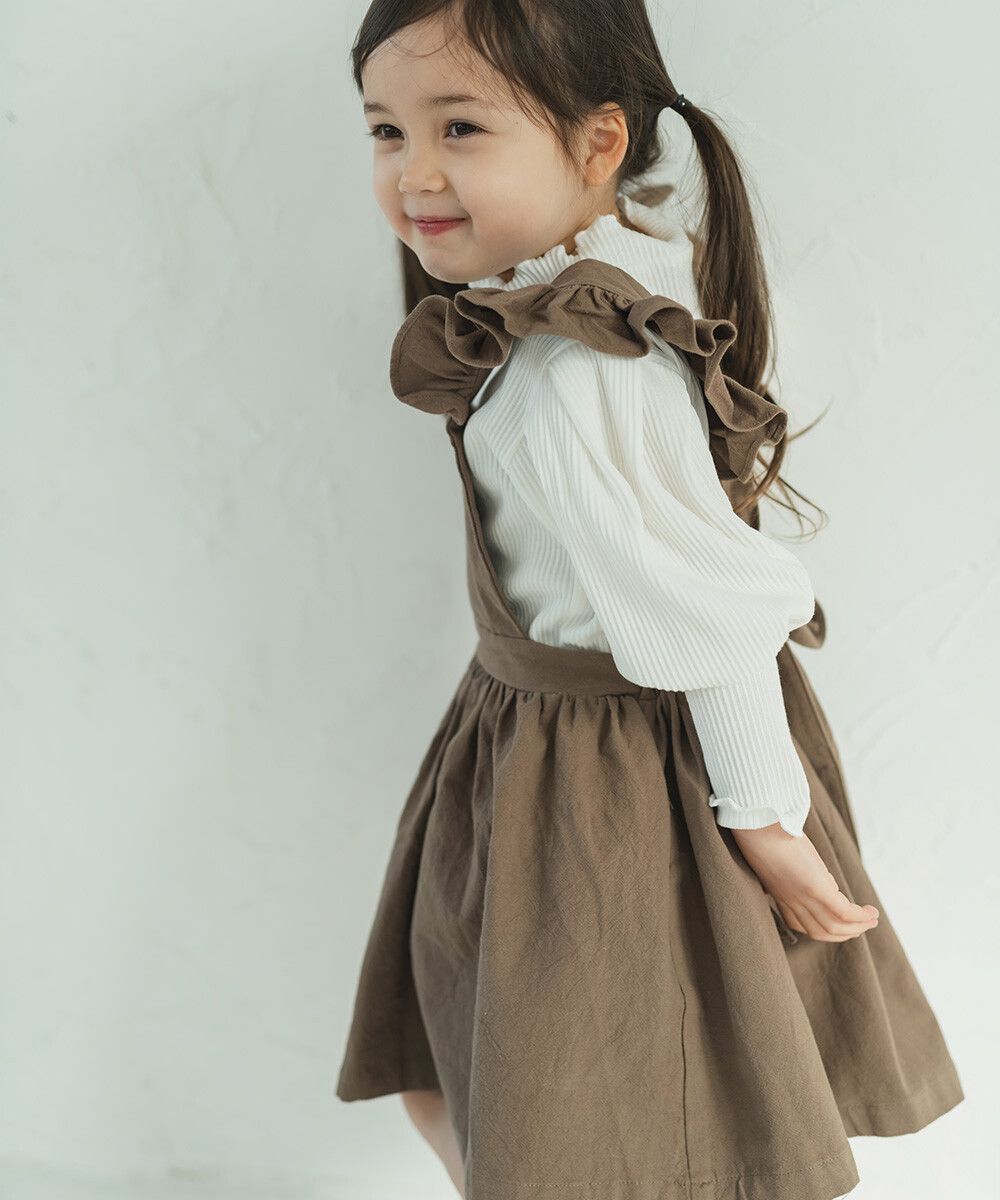 日本 riziere - 小公主澎澎前束袖羅紋長袖上衣-天使白