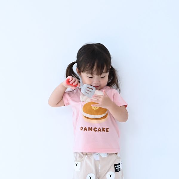 日本 Baby Room - 立體翻翻樂短袖上衣-美味鬆餅-沙杏
