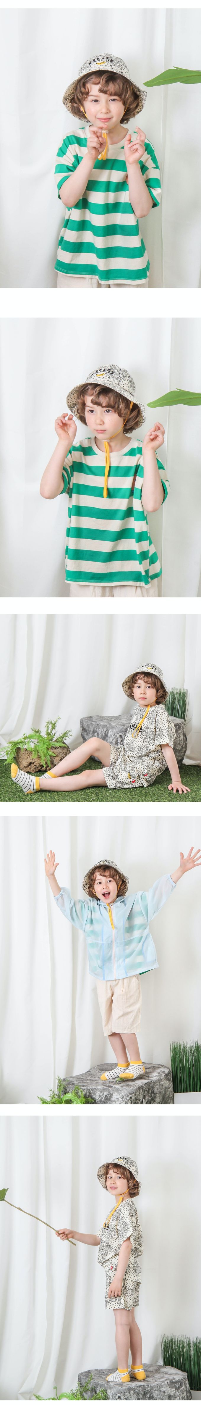 韓國 Babyblee - 正韓製圖騰紋繫帶兒童漁夫帽