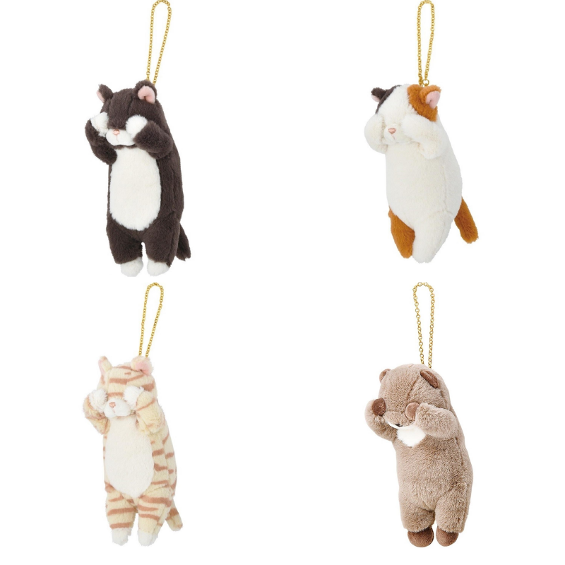 日本 LIV HEART - 怕怕動物Q萌鑰匙圈/吊飾-小水獺 (6x6x15cm)