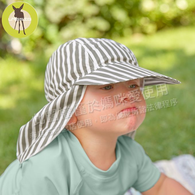 德國 Lassig - 嬰幼兒抗UV防曬遮頸帽-繽紛彩糖