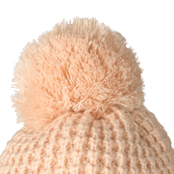 akachan honpo - 針織帽-小熊耳罩-粉紅色