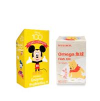 美國WEIDER - 益口酵益生菌(迪士尼100th米奇版)-60包/盒*1+Omega 魚球-60顆/瓶*1