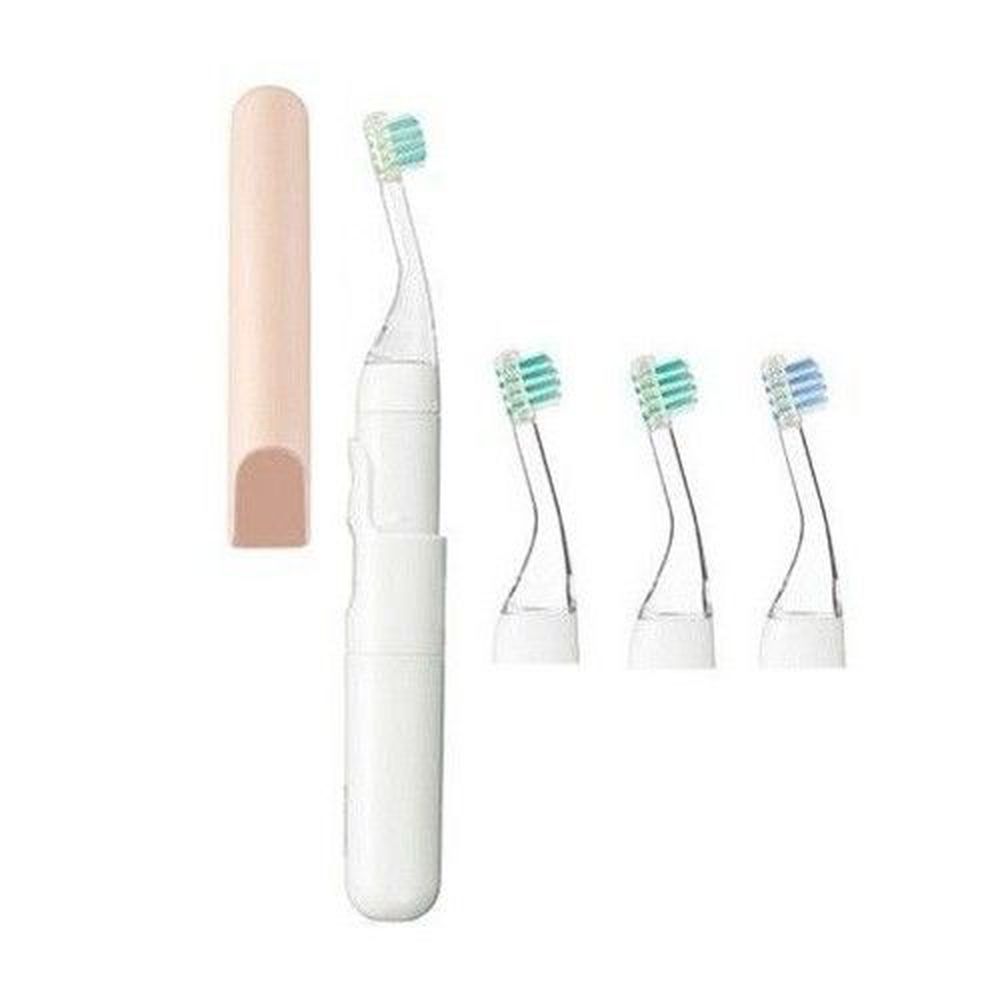 日本 Combi - teteo 幼童電動牙刷-香檳粉 (6個月起)-電動牙刷-香檳粉x1(內含替換刷頭x1)+替換刷頭2入組