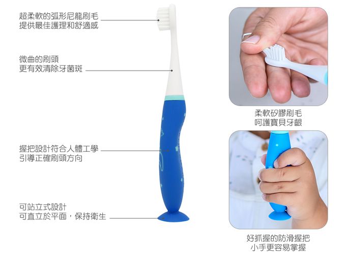 MARCUS＆MARCUS - 幼兒潔牙呵護含氟組(替換式牙刷+牙膏)-甜橘