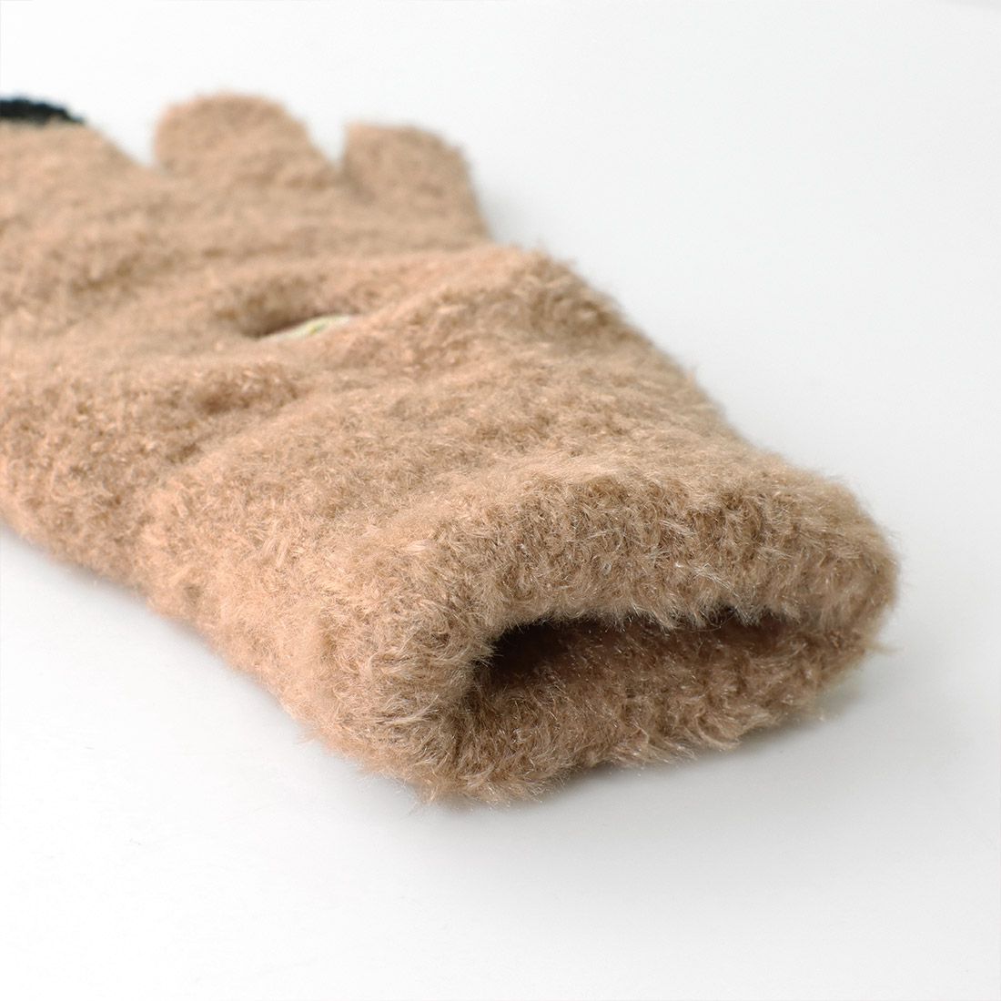 日本 TOMO - 大人可觸控短絨保暖手套-企鵝-米白