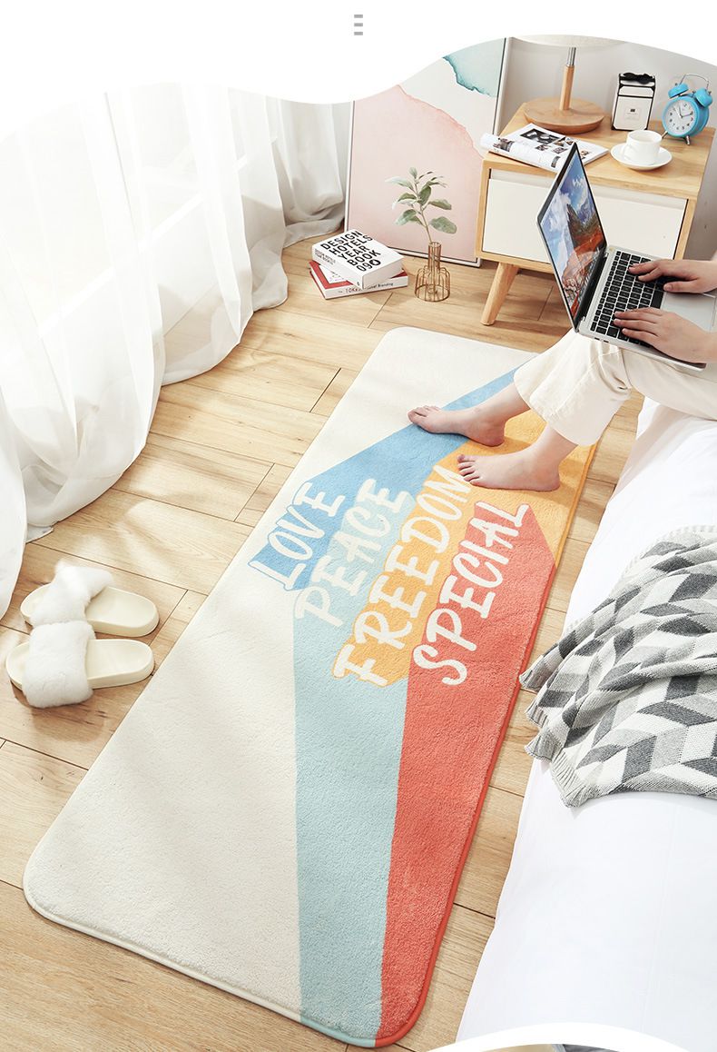 羊羔絨長條形床邊腳踏墊-26英文字母