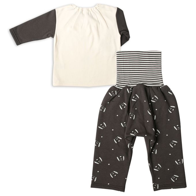 akachan honpo - 長袖家居服-史努比大臉-灰色