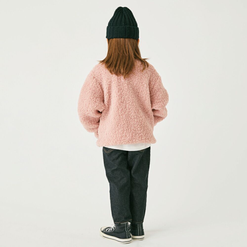 日本 evercloset - 泰迪熊溫暖蓬鬆鈕扣外套-粉紅