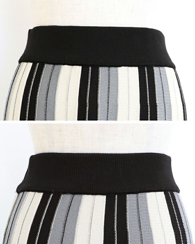 日本 BLUE EAST - [店員推薦] 撞色修身針織長裙-水藍x米杏