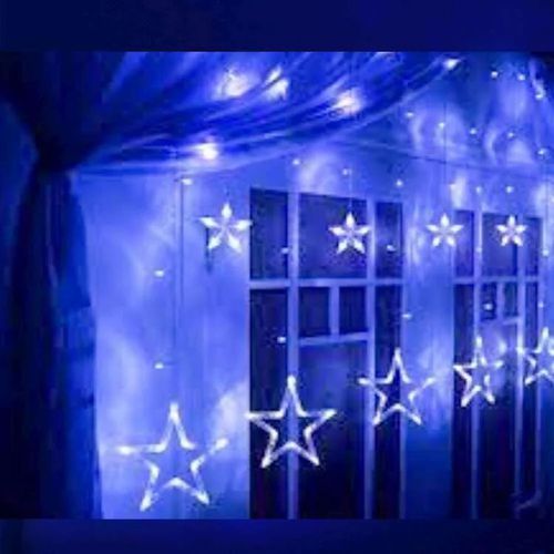 MODACore 摩達客 - LED燈造型滿天星星窗簾燈聖誕情境燈_藍白光透明線 | 附贈IC控制器_插電式