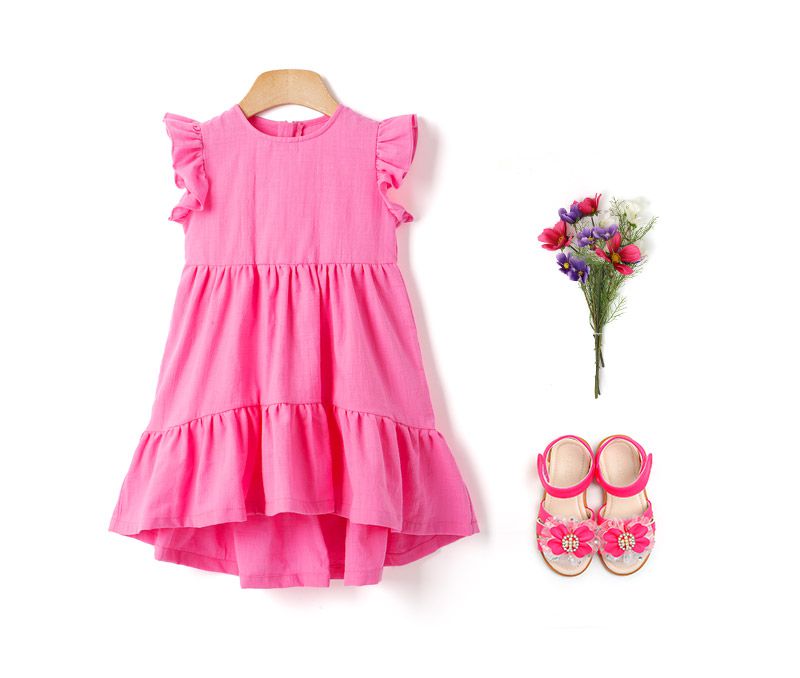 韓國 OZKIZ - 珍珠水晶蝴蝶結魔鬼氈涼鞋-草莓粉