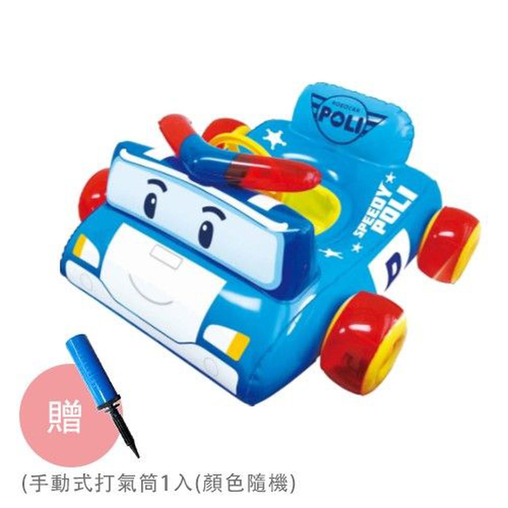 POLI 波力救援小英雄 - 波力立體汽車座圈-贈手動式打氣筒1入(顏色隨機) (適用:2-7歲、25kg以下幼兒)