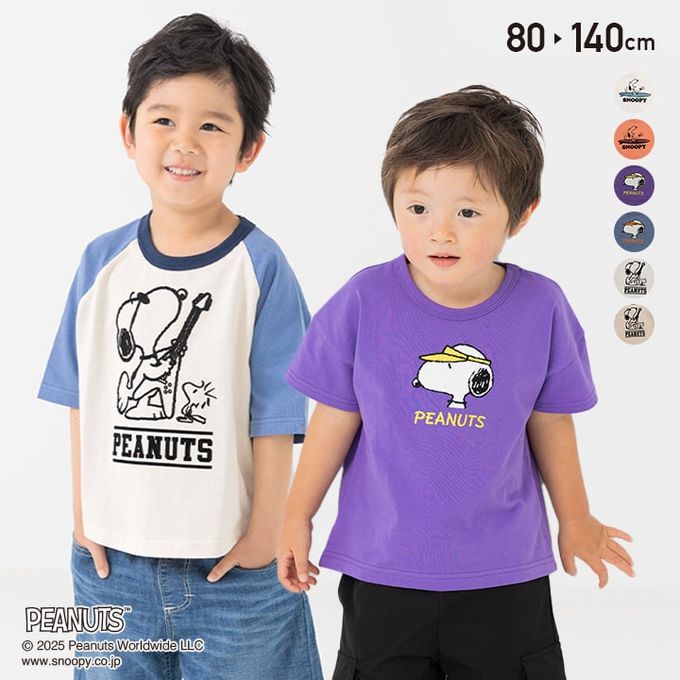 日本 Chil2 - SNOOPY限定短袖上衣-彈吉他-白x黑