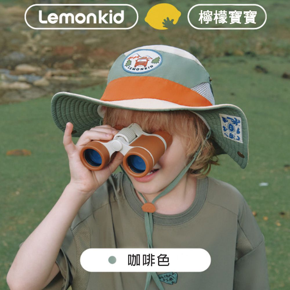 韓國lemonkid - 兒童戶外防曬遮陽帽-咖啡色