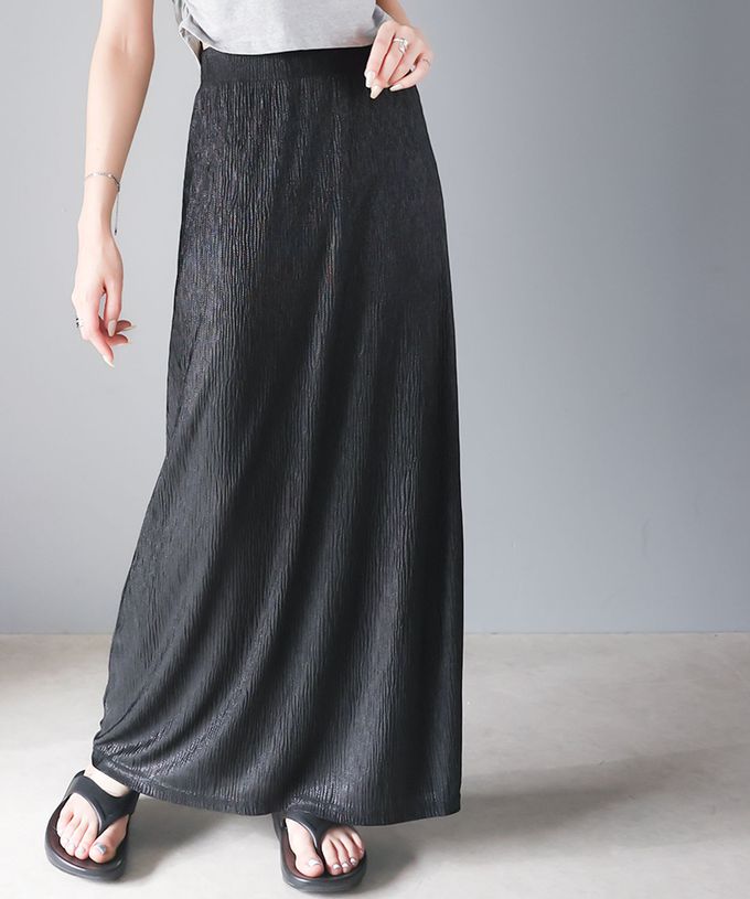 日本 Classical Elf - 小華麗光澤纖細修身長裙-銀灰