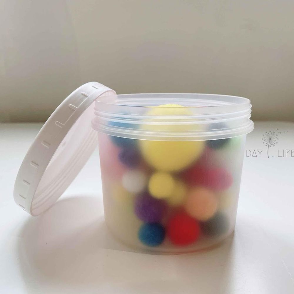 理理 liil - 透明霧面收納圓罐(非食品收納） (大-直徑10cm x 高9cm)-600ml