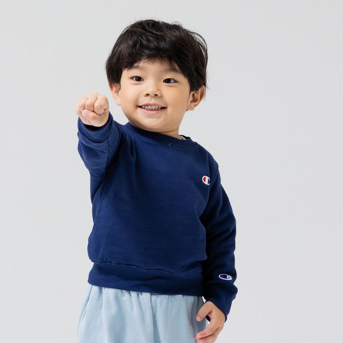 日本 Chil2 - Champion聯名 裏毛定番長袖上衣-黑