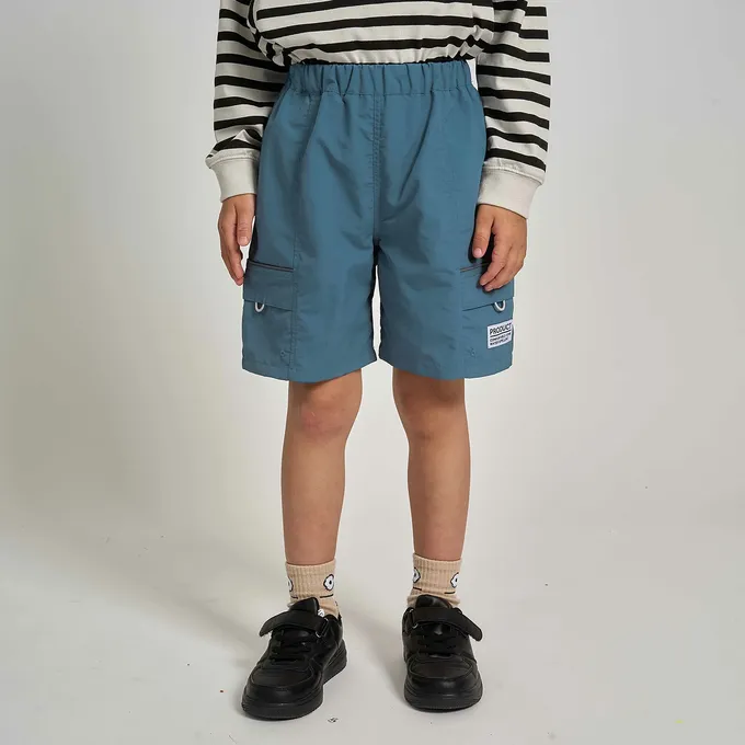 日本 b-ROOM - 抗汙防潑水 機能玩耍側口袋短褲-炭灰