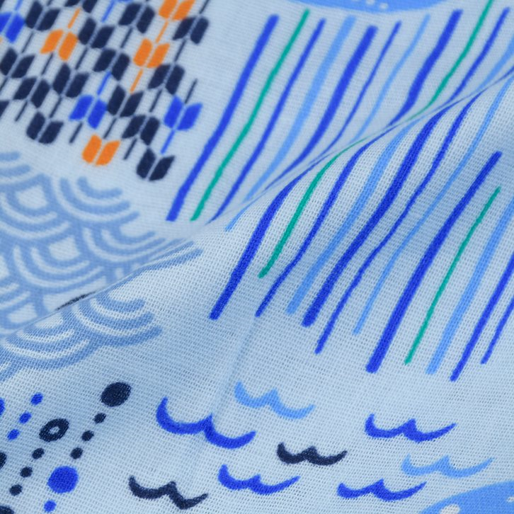 akachan honpo - 甚平包屁衣-海-淺藍色