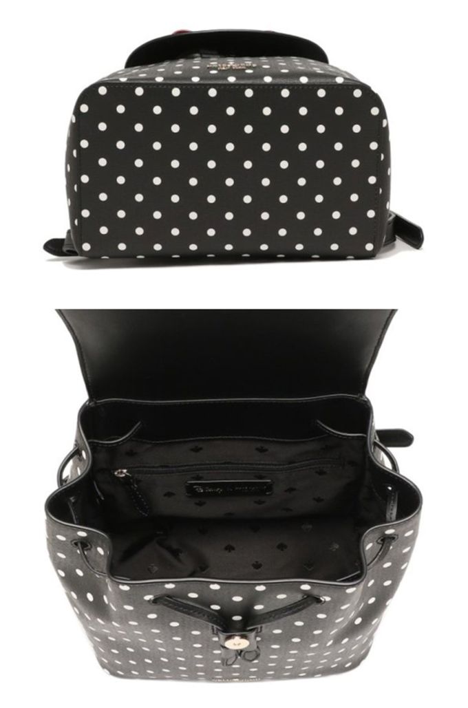 kate spade - 迪士尼聯名皮革後背包-黑色點點